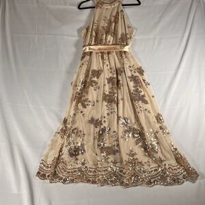 Shein Gold Dress Formal xL